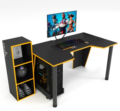 Геймерський стіл Zeus Gamer-4 чорний/помаранчевий 10198 фото