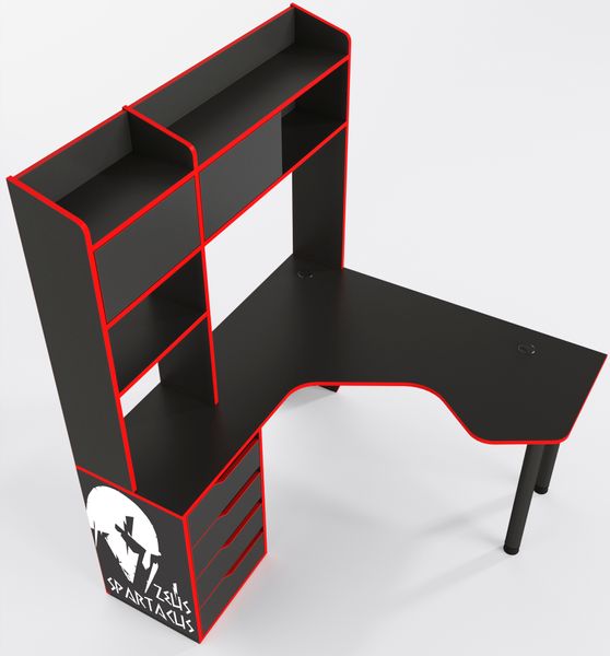 Геймерский стол Zeus Spartak черный/красный 10122 фото