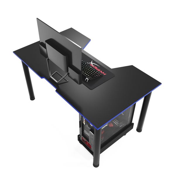 Геймерський стіл Zeus Gamer-3 чорний/синій 10063 фото