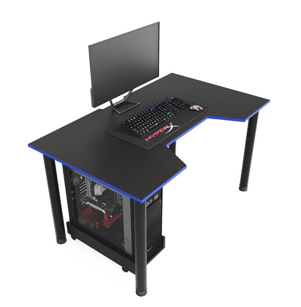Геймерский стол Zeus Gamer-3 черный/синий 10063 фото