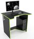 Геймерський стіл Zeus Sputnik чорний/зелений 10022 фото