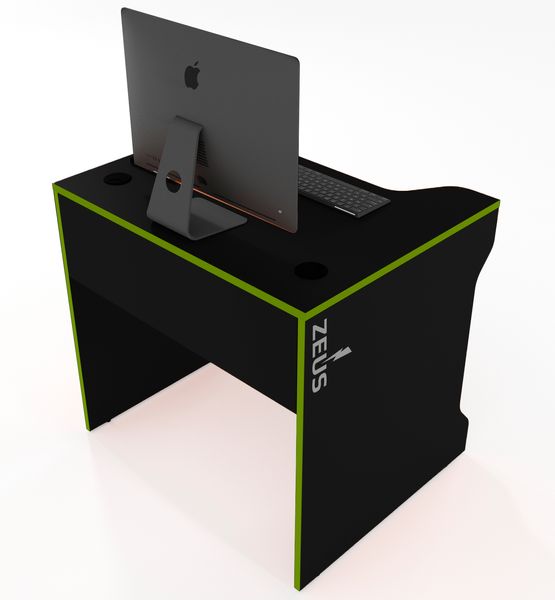 Геймерский стол Zeus Tron-3 черный/зеленый 10037 фото