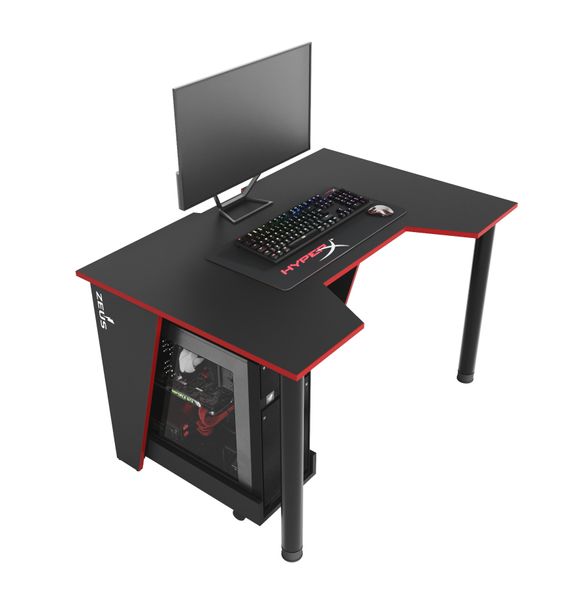 Геймерський стіл Zeus Gamer-1 чорний/червоний 10029 фото